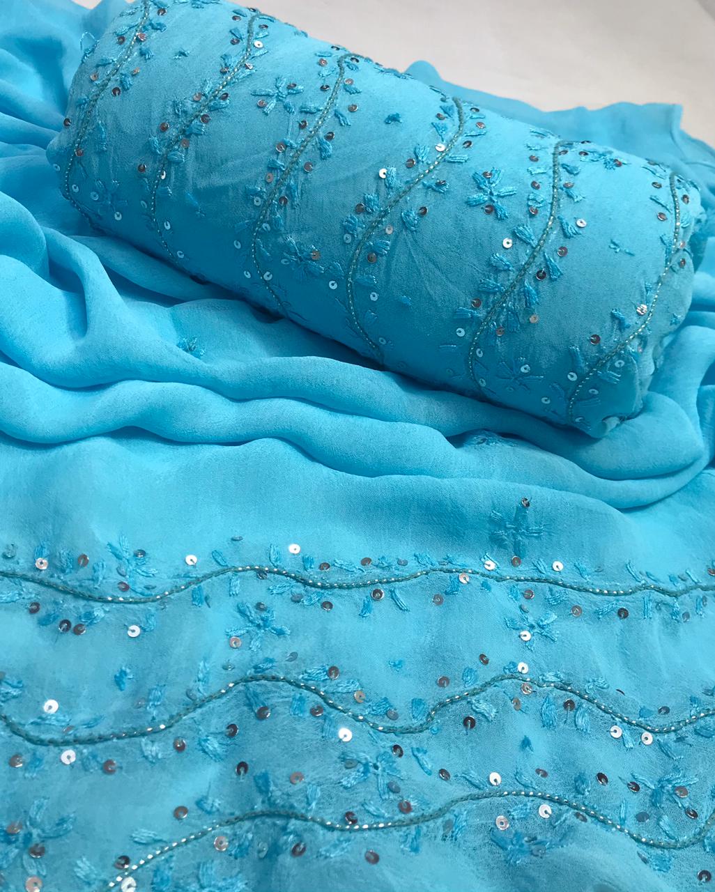 Stuff shafoon  Handmade  Ahmad Puri dorri sitara   2 border dupatta boti 2 piece suits