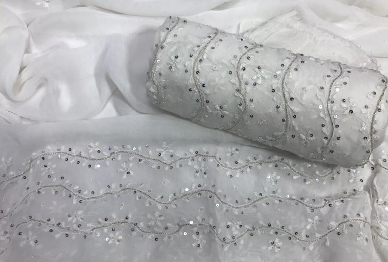 Stuff shafoon  Handmade  Ahmad Puri dorri sitara   2 border dupatta boti 2 piece suits