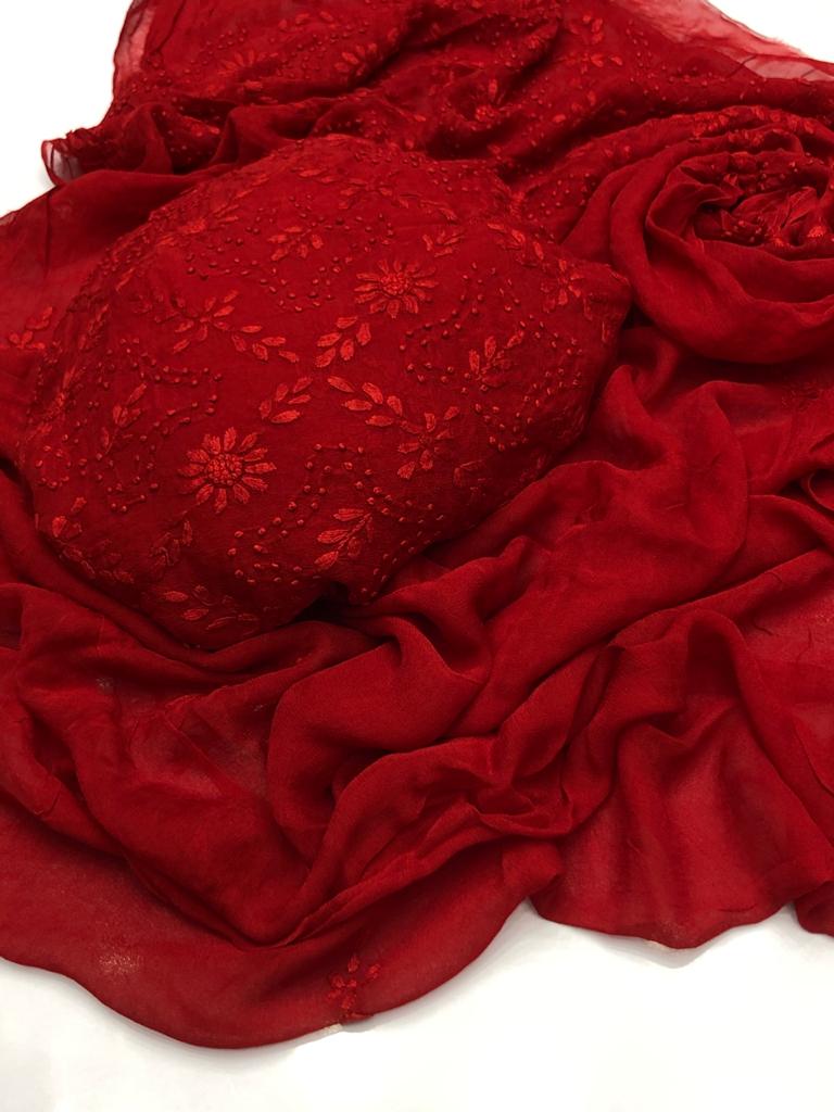Handmade pakka Boor Tanka On soft shifoon full shirt jall with  dupatta 2pc suit.
