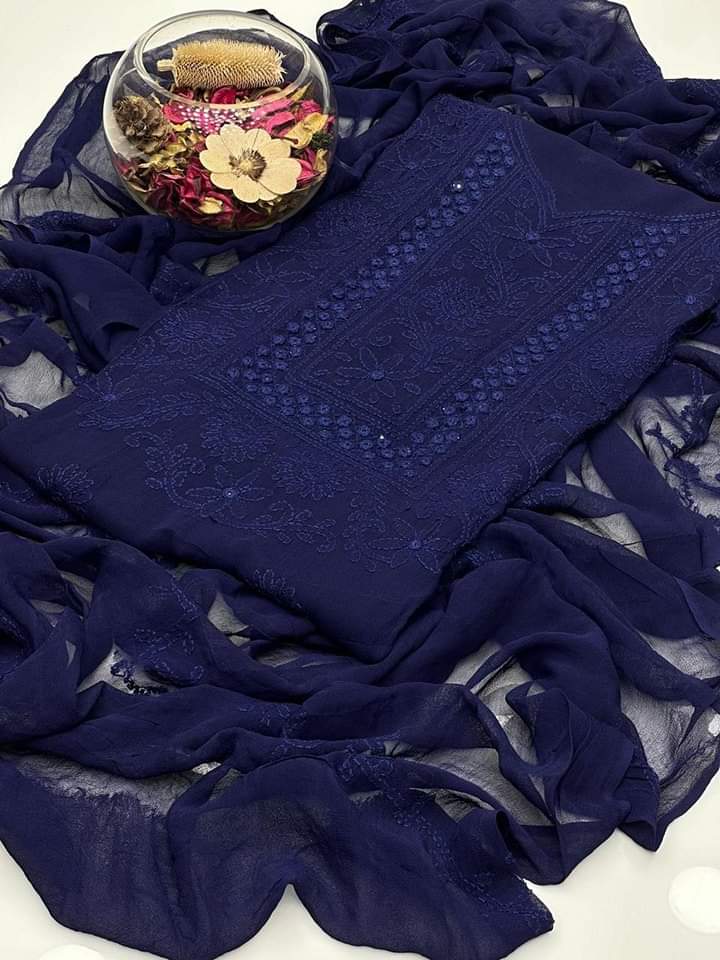 Stuff shafoon  Handmade  Shadow Sheesha gala  Full jall with dupatta bail 2 piece suits