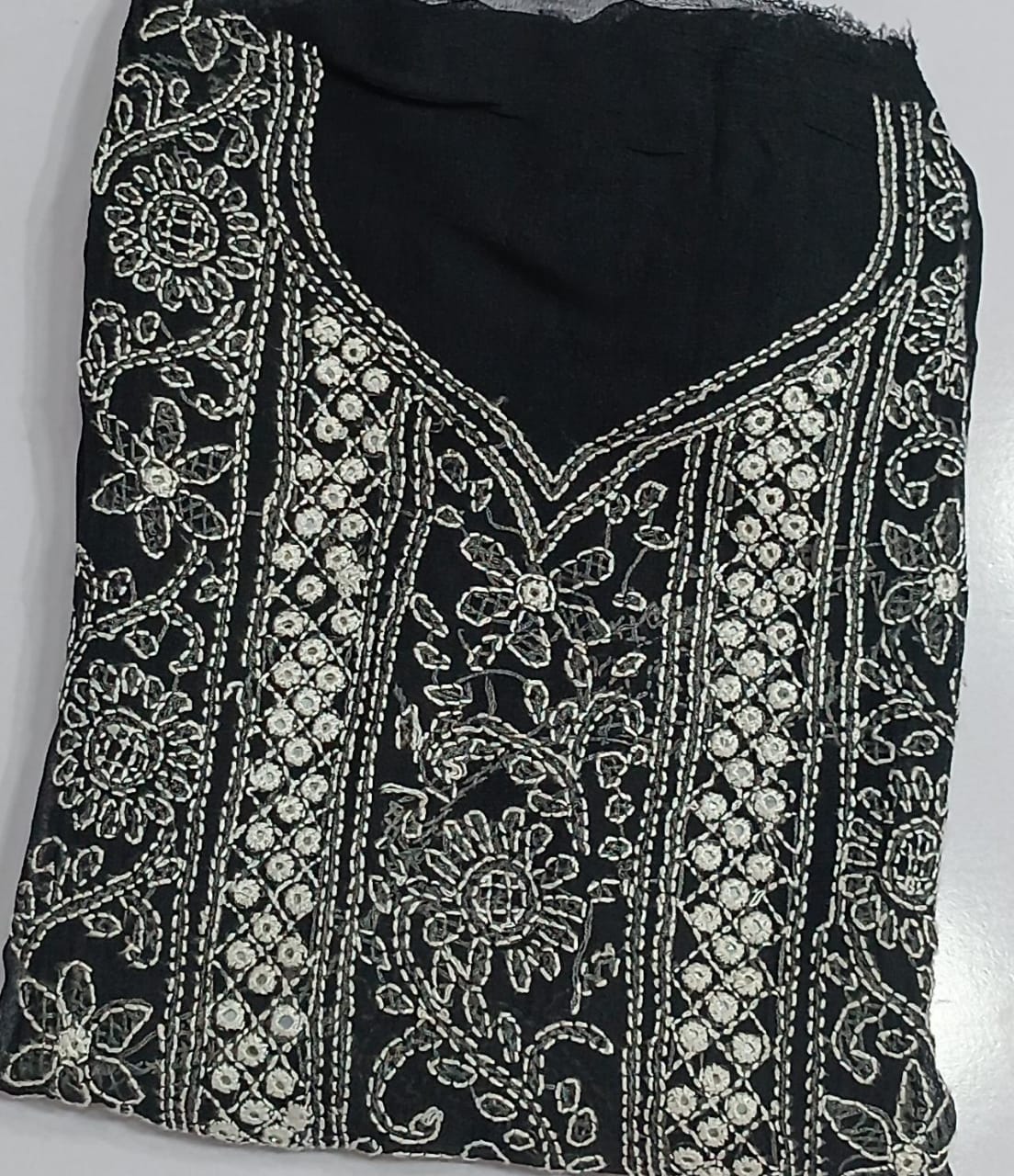 Stuff shafoon  Handmade  Shadow Sheesha gala  Full jall with dupatta bail 2 piece suits