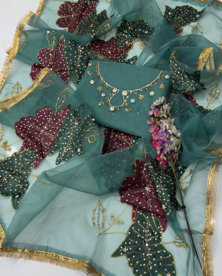 Heavy Fancy Organza Duppata 2 Piece Dress 👗
